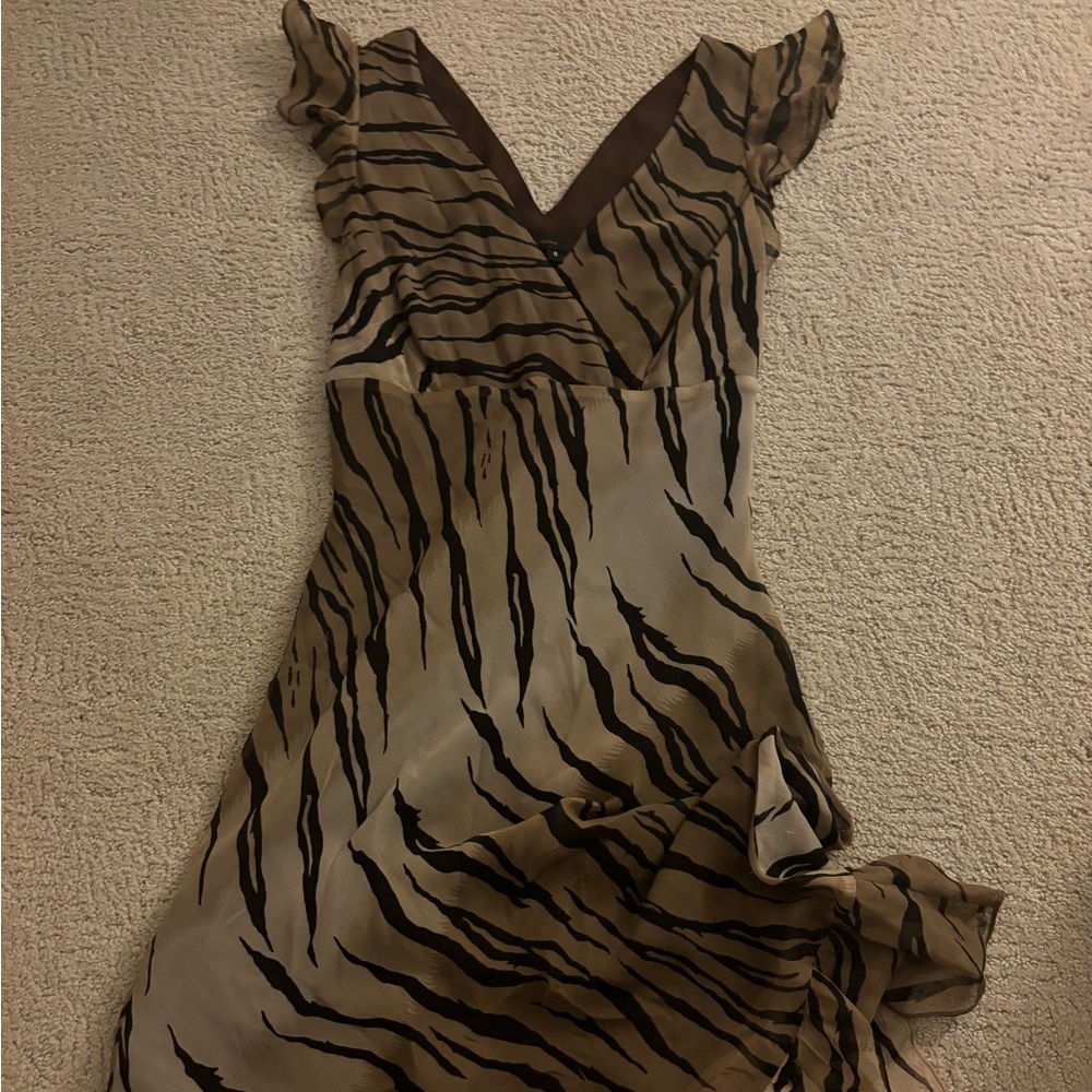 Vintage tiger print midi dress size 0